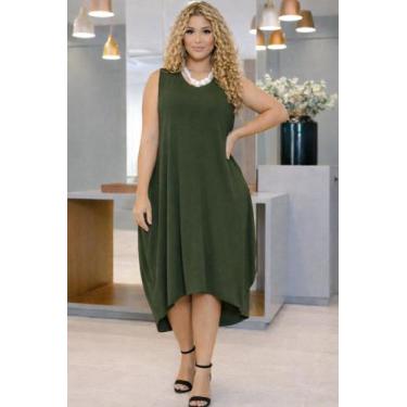 Imagem de Vestido Mullet Regata Com Bolso - modanascimento2021, Verde militar, G
