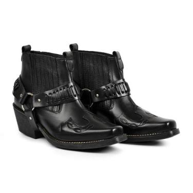 Imagem de Bota country de couro - TERTULIANO, Preto, Liso, 40