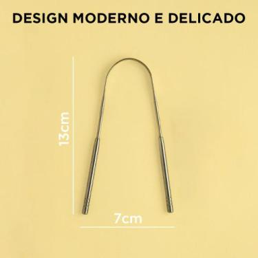 Imagem de Raspador de Língua Inox Antibacteriano, Higiene Bucal, Hálito Fresco, 