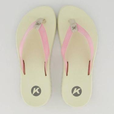Imagem de Chinelo Kenner Kyra Slim Feminino Branco e Rosa, 37