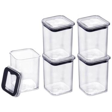 Imagem de 5 Mini Pote Empilhável 160ml Hermético Porta Tempero Sementes Granulad