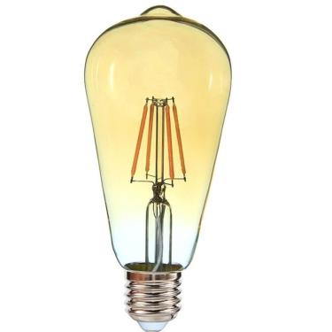 Imagem de Lâmpada Vintage Led Pera de 4 Watts E 2400k 05335 Ourolux Lâmpada Vintage Led Pera St64 4w Bivol