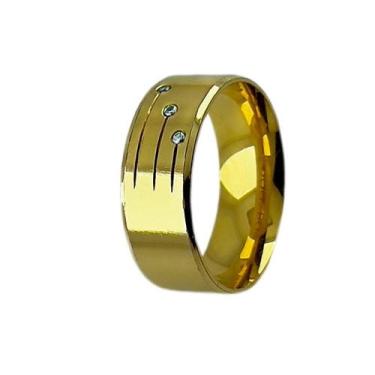 Imagem de Aliança em Ouro 18k 8,00 mm com 0,045 Cts de Diamante - Joia de Noivad