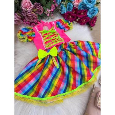 Imagem de Conjunto Junino Banana Club Luxo Manu Rosa Neon Julino, 6, Rose