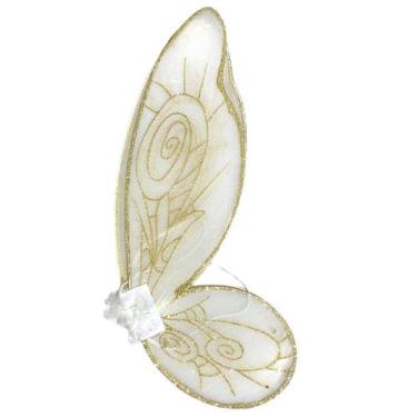 Imagem de Fantasia Asa Fada Sininho Elfo Dourado C/ Glitter Tinker Bel