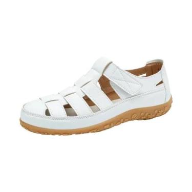 Imagem de Sapatos De Couro plus Size 43 Para Mulheres, Sandálias Confortáveis Co