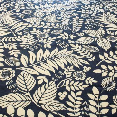 Imagem de Tecido Decoração Estampado Folhas 1,42 Mt Largura Marinho