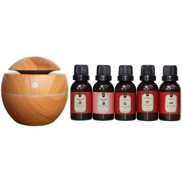 Imagem de Combo Difusor Elétrico + 5 Essências de 30ml hidrossolúveis Kit:Frutad