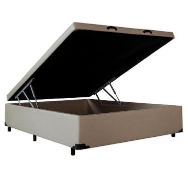 Imagem de Base Box Baú Casal Bipartido material sintético Sintético 138x188x35 -