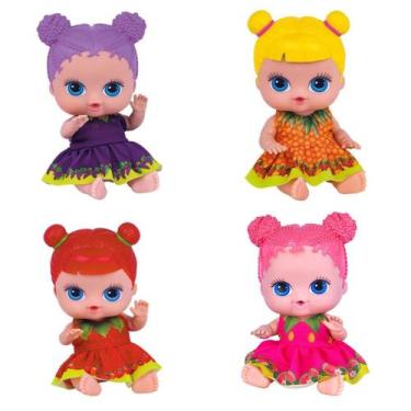 Imagem de Kit Coleção 4 Bonecas Frutinhas Cheiro de Frutas Cotiplás SABOR:MORANG