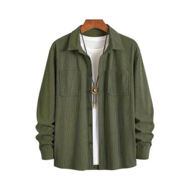 Imagem de Jaqueta Masculina Vintage De Veludo Cotelê: Tendência Primavera-Outono