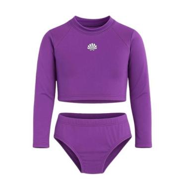 Imagem de Biquíni Cropped Liso Menina Infantil Proteção Solar Uv - Catarinense, 