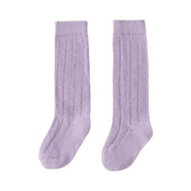 Imagem de Meias Altas De Malha Respirável Para Crianças, Meias Longas De Algodão