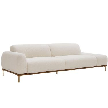Imagem de Sofá Living Unne 3 Lugares 210cm Terminal Esquerdo Bouclé Off White - Nexta Casa Cor Of...