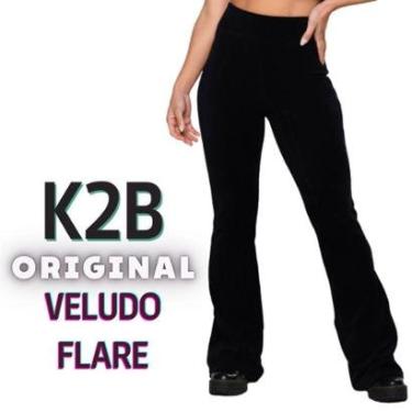 Imagem de Calca Flare K2b Veludo Cos Alto Empina Bumbum-Feminino