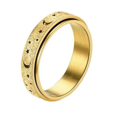 Imagem de Anel Fidget Spinner Em Aço Inoxidável Com Acabamento Fosco Em Forma De