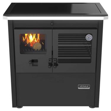 Imagem de Fogão a Lenha Venax Nº1 Le Corbusier Preto Chapa Vitrocerâmica 27584