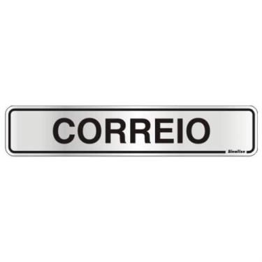 Imagem de Placa De Alumínio Auto-adesiva 5x25cm Correio - 100 Cw - Sinalize Plac