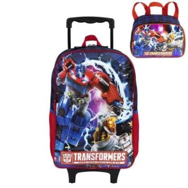 Imagem de Kit Mochila Rodinha Lanheira Sestini Transformers Optimus-Masculino