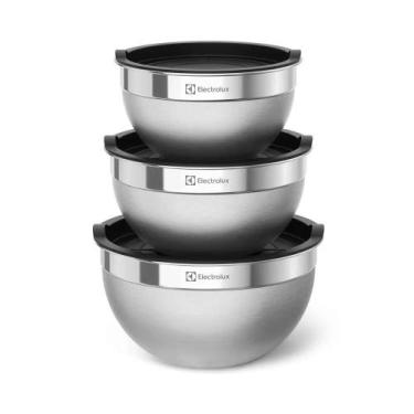 Imagem de Conjunto Bowls de Inox Electrolux C/ Tampa Plástica Original