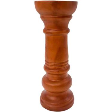 Imagem de CASTIÇAL PORTA VELA HOME&CO MADEIRA 37x13x13cm NATURAL