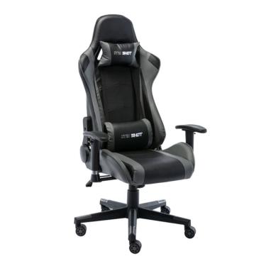 Imagem de Cadeira Gamer Reclinável Giratória One Shot Fratini Poliuretano (PU) Preto e Cinza Base...