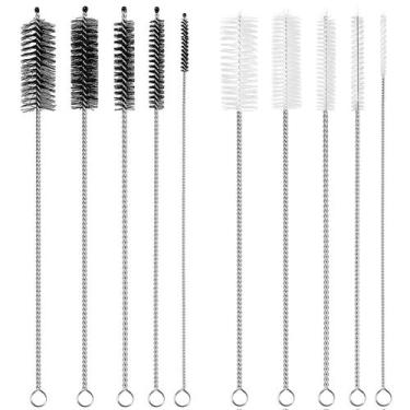 Imagem de Escova de limpeza para canudos THINTON 30,5 cm, 10 peças, aço inoxidáv