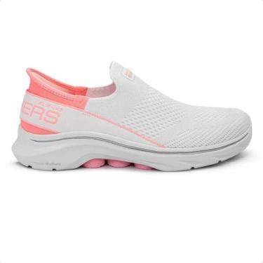Imagem de Tenis skechers go walk 7 mia feminino, 36, Branco, Rosa