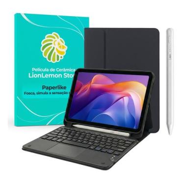 Imagem de Kit Capa Preta Noir Luxe para Xiaomi Redmi Pad 2 + Teclado TouchPad + 