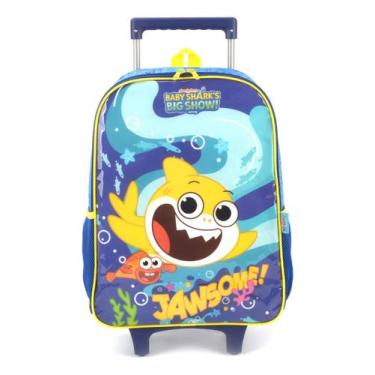 Imagem de Mochila De Rodinhas Escolar Menino Baby Shark Luxcel, Amarelo