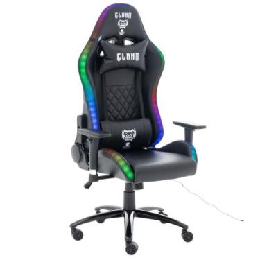 Imagem de Cadeira Gamer KING Gaming CLANM RGB, Preto, Luz RGB, Com Almofadas, Re