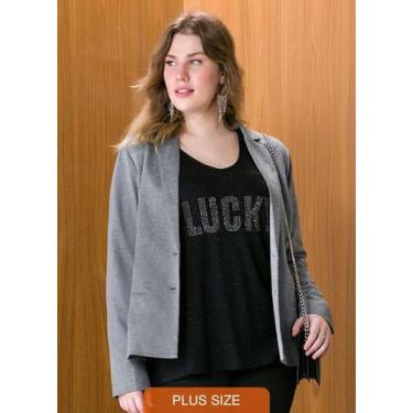 Imagem de Blusa Feminina Manga Longa Malwee Wee Plus Ref. 65781, G2, Preto