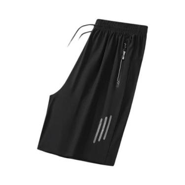 Imagem de Shorts De Corrida Masculinos plus Size De Secagem Rápida Em Seda Gelad
