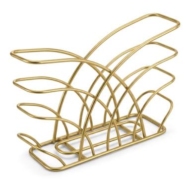 Imagem de LEVIMETREE Porta-guardanapos para mesa – Dispensador de guardanapo vertical de ferro dourado para guardanapos de papel, dispensador de guardanapos para cozinha de jantar, bar de piquenique de coquetel