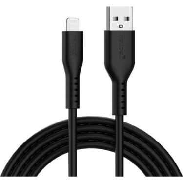 Imagem de Cabo Usb-A P/ Lightning Mfi Em Silicone, 1,5M Preto - GEONAV