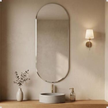 Imagem de Espelho Lopazzi 70x30cm Vertical Sem LED Para Maquiagem Quarto Banheir