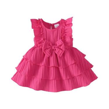 Imagem de Conjunto De Vestido Com Babados E Faixa De Cabelo Para Bebê Menina Rec