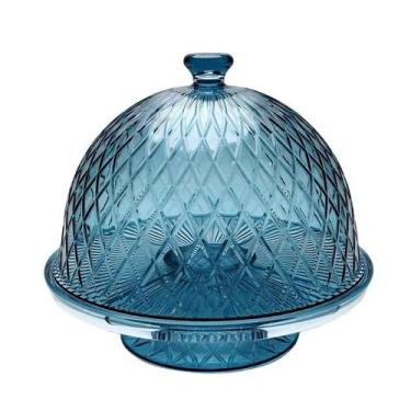 Imagem de Boleira Acrílico Cúpula Lapidada - EntreCasa, Azul