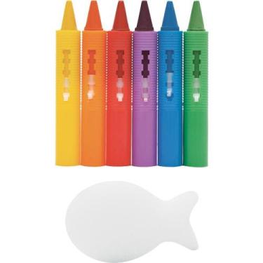 Imagem de 6 Giz Risque e Apague com Esponja brinquedo infantil banho - Buba, Col