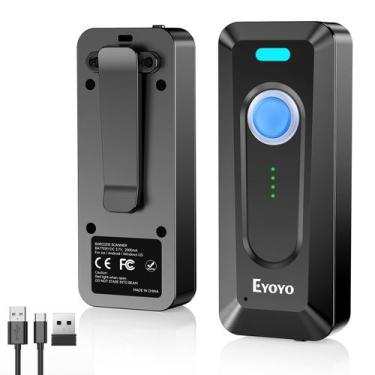 Imagem de Leitor de Código de Barras Sem Fio Eyoyo 2D&1D Bluetooth com Clipe