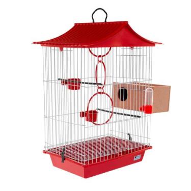 Imagem de Gaiola Para Pássaros Calopsita Agapornis Periquitos Ninho Externo Comp