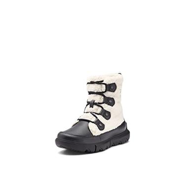 Imagem de SOREL Bota feminina Explorer II Joan Cozy — Botas impermeáveis de inverno, Preto, sal marinho, 9
