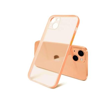 Imagem de Capa transparente de silicone macio fosco quadrado para iphone 13 12 mini 11 pro max x xs xr 7 8 plus se2020 blindagem fina à prova de choque, laranja, para ipone se 2020