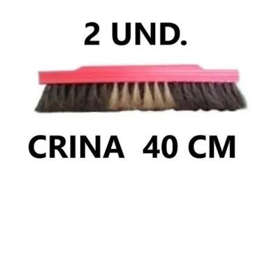 Imagem de Kit 2 Vassoura Pelo Natural Crina 40 Cm S/ Cabo