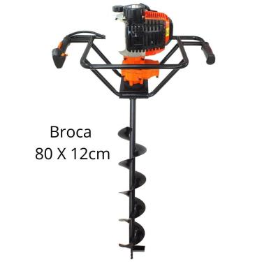 Imagem de Perfurador de Solo Profissional Vulcan Trent VPS520 2T 52cc 2,5hp Broca 80x12cm com Pino Trava Ideal Para Colocações de Mourões, Estacas e Cercas