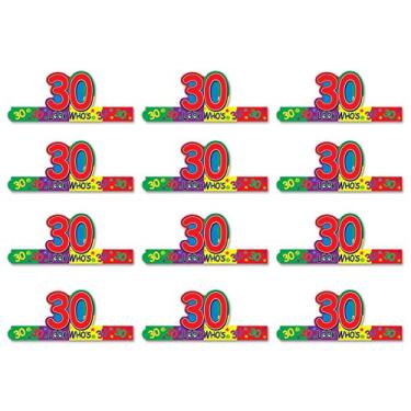 Imagem de Beistle S66208-30AZ12 Faixas de cabelo Look Who's30" 12 peças, ajustáveis, multicoloridas