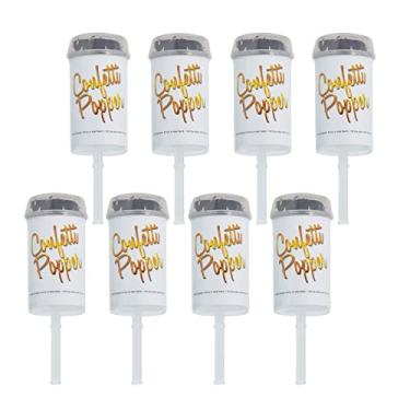 Imagem de Beistle 8 Piece New Year's Eve Push Up Confetti Poppers For Birthday Decoration And Graduation Party Supplies, 6.75", Black/Silver