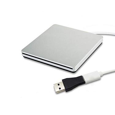 Imagem de Unidade externa de DVD, USB 3.0 portátil, CD/DVD +/-RW, leitor de DVD para PC, computador, USB-C/Tipo-C Slim DVD/CD ROM, gravador compatível com o mais recente MacBook Pro/MacBook/Dell Laptop etc