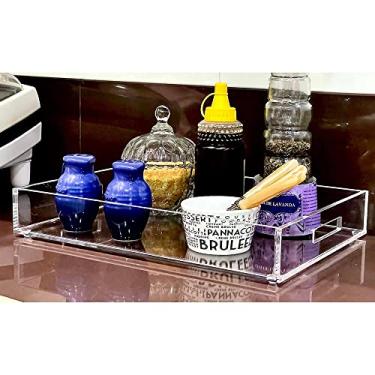 Imagem de Bandeja Acrílico 35x25cm Premium 6mm de espessura com Alças