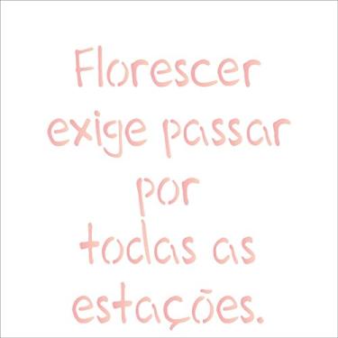 Imagem de Stencil de Acetato para Pintura OPA Simples 14 x 14 cm - 2215 Frase Florecer